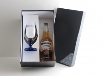 Packaging Copa Cervecera con Logo pierna Azul