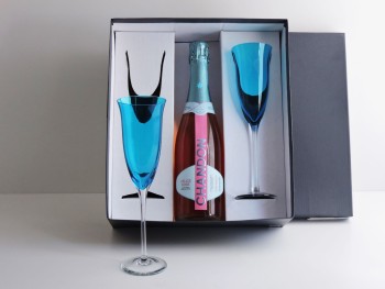 Packaging Copa Orquidea Champagne C/Turquesa