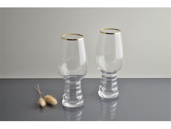 Vaso Ipa Liso Filete Oro y Plata