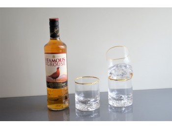 Vaso Mountain Whisky Liso F/Oro - Plata