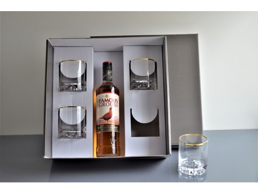 Packaging Vaso Mountain Whisky Liso F/Oro - Plata