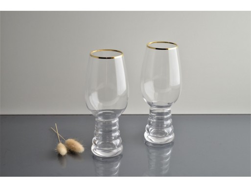 Vaso Ipa Liso Filete Oro y Plata